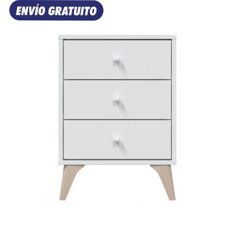 Mesita Sweet 3 cajones blanco 40x33,5x56cm
