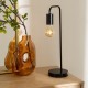 Lámpara sobremesa metal negro E27 40W Keli