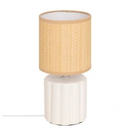 Lámpara sobremesa cerámica blanca E14 40W Tylia