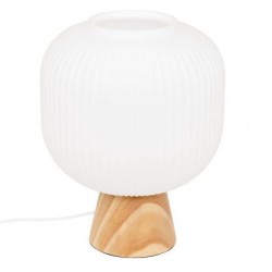 Lámpara sobremesa madera/cristal Travis