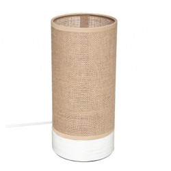 Lámpara sobremesa cilíndrica madera natural E27 25W Elva