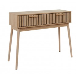 Consola con 2 cajones Klaus de listones 100x35x80cm