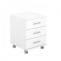 Cajonera 3 cajones 45x58x44cm con ruerdas blanca