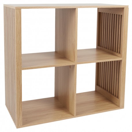Estantería auxiliar de madera 4 estantes Klaus listones