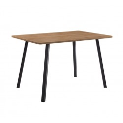 Mesa de comedor roble con patas en negro 140x80cm