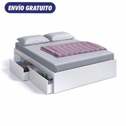 Cama 150cm con cajones blanco artik