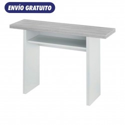 Mesa desplegable cemento y blanco 35-70x120cm