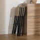 Taburete plegable alto cuadrado Louna negro y madera