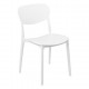 Silla apilable de plástico blanca
