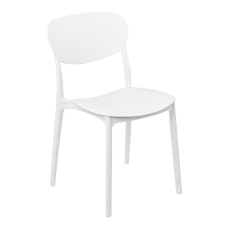 Silla apilable de plástico blanca