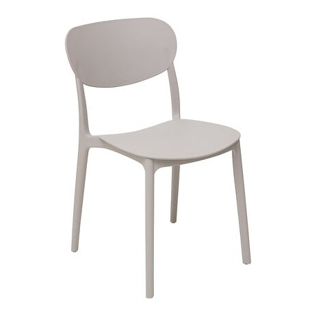 Silla apilable de plástico topo