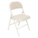 Silla plegable de metal con asineto beige jaspeado