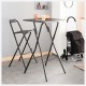Taburete plegable alto cuadrado Louna negro