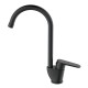 Grifo de cocina monomando caño alto negro Luca