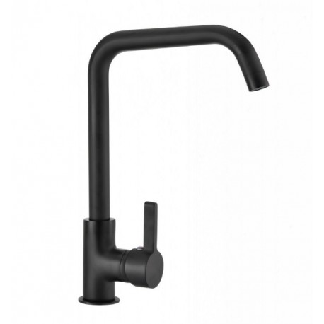Grifo de cocina monomando caño alto negro Rodas
