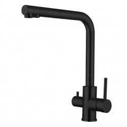 Grifo de cocina monomando 3 vías osmosis negro