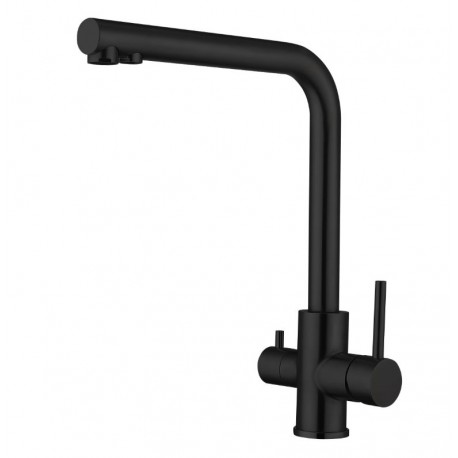 Grifo de cocina monomando 3 vías osmosis negro