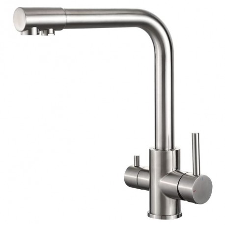 Grifo de cocina monomando 3 vías osmosis cromo