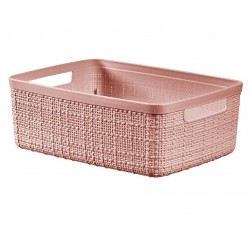 Caja de organización de plástico jute rosa 5L
