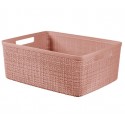 Caja de organización de plástico jute rosa 12L