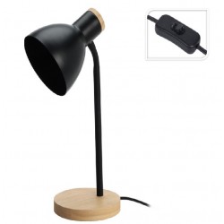 Flexo de metal negro/madera