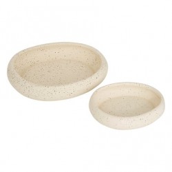 Bandejas deco cerámica blanca 22cm