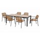 Mesa de aluminio extensible efecto madera 200-300x100cm