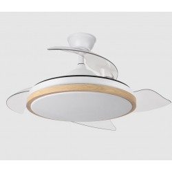 Ventilador de techo DC retráctil Ø109cm blanco - madera Aquilone