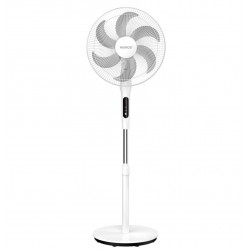 Ventilador de pie 43cm 65w blanco con mando