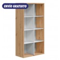Estantería de cubos con 8 huecos blanca y roble Noa