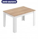 Mesa comedor extensible Kendra blanco/roble 140-190x90cm
