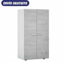 Zapatero 2 puertas abatibles acabado cemento 55x36x103cm