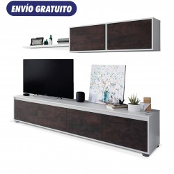 Mueble de salón Alida blanco artik/óxido 200x43x41cm