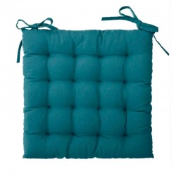 Cojín de algodón 38x38cm para silla exterior azul