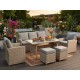 Conjunto jardin acero y ratán sintético Coin