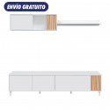 Mueble de salón blanco artik/natural Ethna 200x40x47cm
