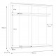 Armario 2 puertas correderas 190x61x190cm blanco