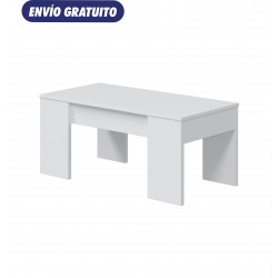 Mesa de centro elevable blanco 100x50x45cm