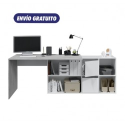 Mesa de escritorio blanco cemento 74x136x139cm