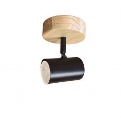 Foco de techo de metal/cerámica negro GU10 Rintela
