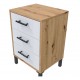 Cabecero + 2 mesitas roble nodi y blanco 240x33x101cm