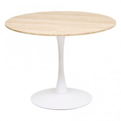 Mesa redonda 102cm efecto travertino