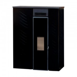 Estufa de pellet 10kW Slim cristal negra