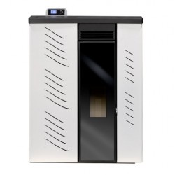 Estufa de pellet 10kW Slim cristal blanca