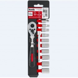 Set carraca 1/4" 13 llaves de vaso