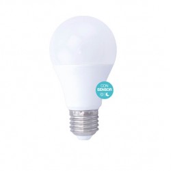 Bombilla estándar LED E27 9W 950lm 6000k con sensor crepuscular
