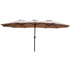 Parasol de aluminio doble 4,6x2,7m beige