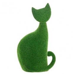 Figura decorativa para jardín Gato césped