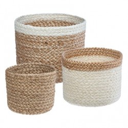 Cestas Jackson Yute blanco set 3 uds