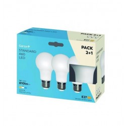 Pack 3 bombillas estándar LED E27 7W 810lm